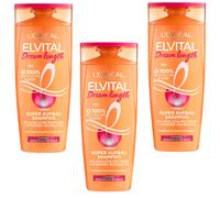 3x 250ml Loreal Paría Elvital Dream Longitud Súper Montaje Champú Con Rizinus Öl