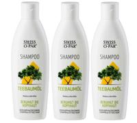 3x 250ml Swiss o Par Champú Árbol de Té Calma La Cuero Cabelludo contra la Caspa