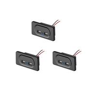 3X 3.1A Dual-USB Car Charger Socket 12V 24V para Motocicleta Auto CamióN ATV RV Bus Adaptador de Corriente Toma de Luz LED