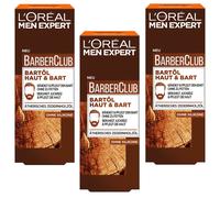 3x 30ml Loreal Men Expert Barbero Club Barba Bändigt Piel & Con Zedernholzöl