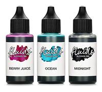 3x 30ml Octopus Fluids Alcohol Ink Set MIDNIGHT, OCEAN, BERRY JUICE, Tinta al alcohol para Fluid Art y Resin Art, resina epoxi