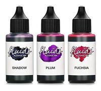 3x 30ml Octopus Fluids Alcohol Ink Set SHADOW, PLUM, FUCHSIA, Tinta al alcohol para Fluid Art y Resin Art, resina epoxi
