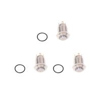 3X 3V Interruptor de Boton Pulsador Boton del Timbre de Puerta Azul LED 12 mm Plata