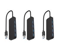 3X 4 Ports USB Hub, 3.0 Hub Splitter Expander for Laptop, Flash Drive,