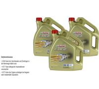 3X 5 Litros Original Castrol Aceite Motor EDGE 0W-40 A3/B4 Aceite De Motor