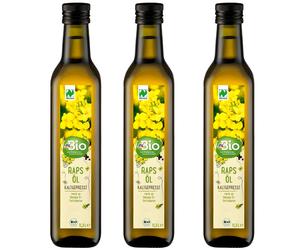3x 500ml DM Bio Aceite de Colza , Prensado en Frío sin Gluten Lactosa,sin Aromas