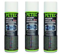 3x 500ml Petec 73550 Cavidad Protección & -konservierung Spray Transparente Con