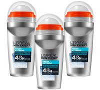 3x 50ml Desodorante Roll-On Loreal Men Expert Fresh Extreme 48h Antitranspirante