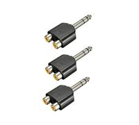 3X 6.35 mm 1/4 Pulgada Estéreo Macho Una 2 Convertidor de Adaptador de Audio Doble Y RCA Hembra Y Divisor