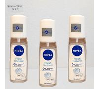 3x 75ml Nivea Fresh Natural Desodorante Spray 24h SIN ALUMINIO Larga Frescura