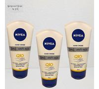 3x 75ml NIVEA Hand Crema Anti Age Cuidado Q10 Filtro UV Anti Arrugas Suavidad