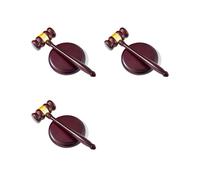 3X Accesorio de Escritorio Perfecto, Mazo de Madera y Bloque de Sonido para Abogados, Jueces, Presidentes de Juntas de Subastas y Clubes.