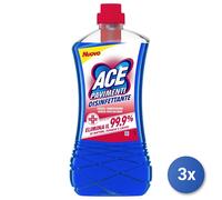 3X ACE Pisos 1000 Ml. Sin Blanqueador Desinfectante Hecho En Italia