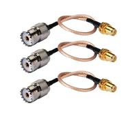3X Adaptador de Cable Antena Mano para Base Uhf Y Antenas Moviles - Conectores Hembra Sma A So-239