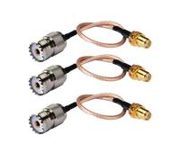 3X Adaptador de Cable de Antena de Mano para Base Uhf Y Antenas Moviles - Conectores Hembra Sma A Uhf So-239 Hembra