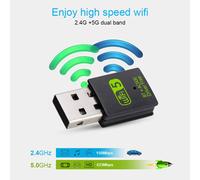 3X Adaptador WiFi USB, Receptor Externo de Red Inalámbrica de Banda Dual de 600 Mbps, Dongle WiFi para PC / Computadora Portátil /