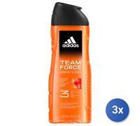 3X Adidas Champú/Ducha 400 Ml. Team Force