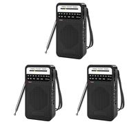 3X AM FM Pocket Radio, Transistor Radio with Loudspeaker, Headphone Ja