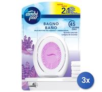 3X AMBI-PUR Eliminador De Olores Gel Baño Lavanda