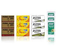 3x Astra 3x Perma-sharp 3x Derby 3X Shark (60 cuchillas de afeitar) - Recambios para maquinillas de doble hoja, 60 unidades