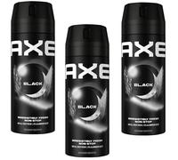 3x AXE BLACK Desodorante en Spray 48h Sin Aluminio 150 ml