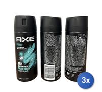 3x Axe Desodorante En Spray 150 Ml Apollo