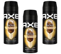 3x AXE Magnum Gold Caramel Billionaire Desodorante Spray 150 ml Sin Aluminio
