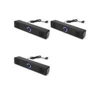 3X Barra de Sonido para PC con Cable y Altavoz Alimentado por USB para TV, PC, Portátil, Juegos, Sistema de Audio para Cine en Casa