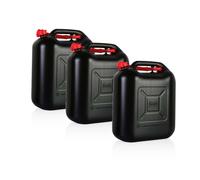 3x Bidón de Combustible 20L Plástico Reserva Negro