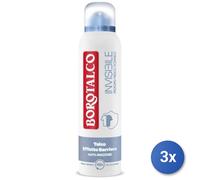 3X Borotalco Desodorante Spray 150 Ml. Invisible Fresh Azul Hecho En Italia