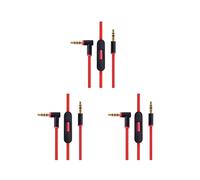 3X Cable de Audio de Repuesto para Auriculares By Dr Dre con Micrófono en Línea para Studio / Executive / Mixr / Solo / Wireless / Pro
