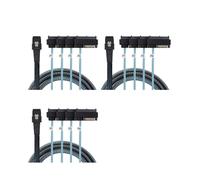 3X Cable de Datos de Disco Duro para Tarjeta de Matriz de Servidor Sas Sff-8087 A 4 Sff-8482 Cable de Alimentación de 0,5 M