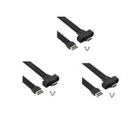 3X Cable de Extensión USB 3.1 Tipo E A Tipo C del Panel Frontal, Cable Adaptador Interno Gen 2 (10 Gbit / S), con 2 Tornillos (50 cm)