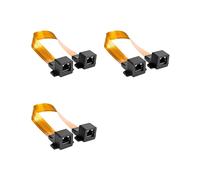 3X Cable Plano Cat5 RJ45 con Conector F Hembra para Red e Internet, Cable de Puente para Puerta/Ventana de Casa o Coche, 30 cm.