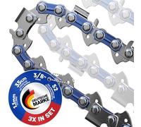 3X Cadena Motosierra Corte Limpio 35cm 3/8" LP 1,1mm 52 Eslabones | Compatible with Oregon 90PX052X, Bosch AKE 35 S, Makita DUC353, compare measurements with original chain.