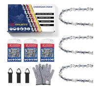 3x Cadenas de Motosierra .325"LP 1,5 mm 76 Eslabones 50 cm para FX-KS262 | Compatible con Fuxtec FX-KS262, Parker 62CC, Hyundai HYC6220X, Timberpro CS4500 CS5800, Dynamac DY36 etc, 1x Guantes