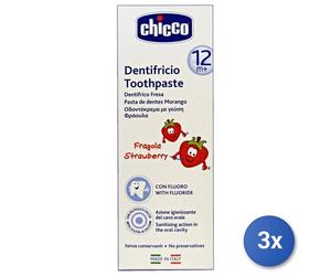 3X Chicco Pasta De Dientes Fresa 50Ml