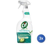 Cif Cristales brillantes, pulverizador de cristales con aceite esencial de bergamota, 650 ml, limpieza de cristales y superficies, agentes de limpieza de origen natural, aceites esenciales, no deja