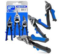 3x Cizallas para Chapa Metal Hojalatero 10'' Izquierda Derecha Corte Recto Cizalla Doblada Trabajo Pesado Mango Ergonómico Tijera universal Juego de Tijeras