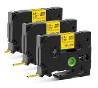 3x Compatible con Brother P-touch HSe-611 Tubo Termorretráctil 5.8mm Cinta