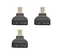 3X Conector Adaptador de Terminal RJ45 A 8 Pines, Bloque de Terminales de Tornillo de Cabeza de Cristal de Red 8P8C