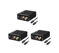 3X Convertidor de Audio Digital Una Analógico, DAC SPDIF Digital óptico Una Analógico L / R RCA Y Adaptador de Audio Estéreo AUX de 3,5 mm