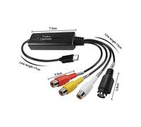 3X Convertidor RCA AV A USB C Adaptador de Tarjeta de Captura de Vídeo 1 Canal AV NTSC PAL Video S Video/Convertidor Compuesto A USB