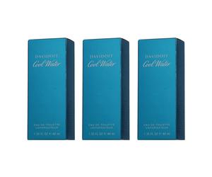 3x Davidoff Cool Water EDT 40 ml