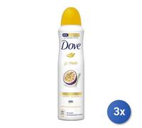 3x Dove Desodorante En Spray 150 Ml. Go Fresh Passion Fruit