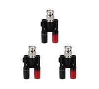3X Enchufe BNC Conector Divisor de Enchufe Banana de 4 mm Enchufe Macho BNC A 2 X 4 mm Adaptador de Enchufe Hembra Tipo Banana
