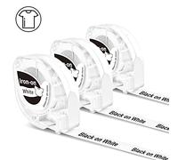 3x Etiquetas planchables Phomemo P12 Original 12mm x 2m Negro sobre blanco Q5-FA231 Etiquetas planchables para impresoras de etiquetas Phomemo P12/P12Pro/LT12