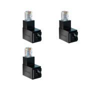 3X Extensor de Red de Adaptador Ethernet Macho una Hembra RJ45 Curva Hacia Abajo de 90 Grados para CAT5E CAT6 CAT8 Conector de Cable Ethernet
