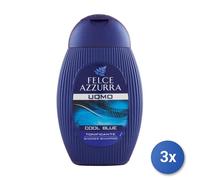 3X Felce Azzurra Champú De Ducha Cool Blue Tonificante 250Ml