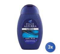 3X Felce Azzurra Champú De Ducha Cool Blue Tonificante 250Ml
